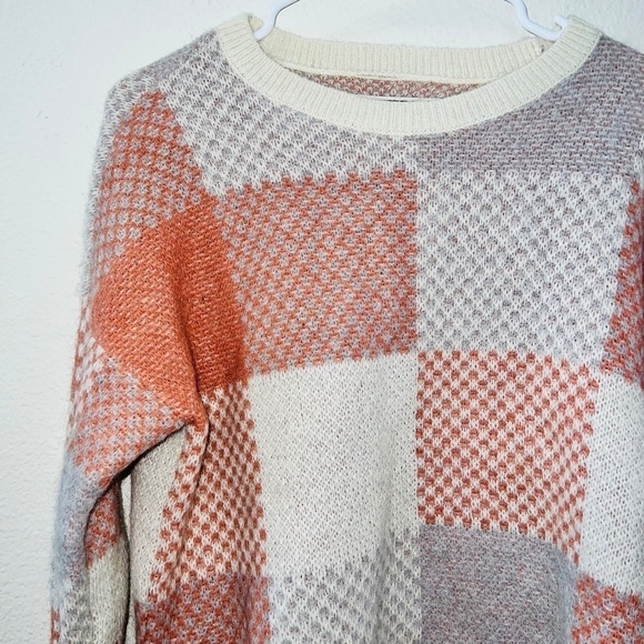 Abercrombie & Fitch Mohair Blend Long Sleeve Checker Plaid Pullover Sweater - Picture 4 of 7